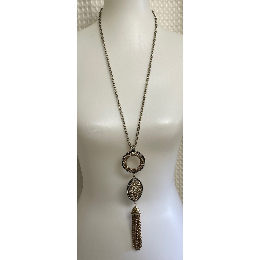Erica Lyons Tassel Pendant Necklace Women Gold Extra Long,